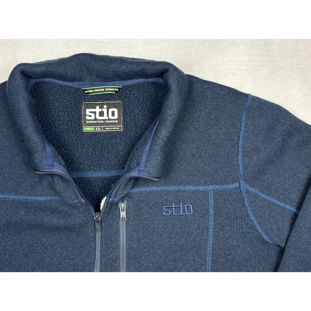 Stio‎ Wilcox Fleece Quarter Zip Pullover Mens XXL Navy Blue FW23PHI1 200296-452
